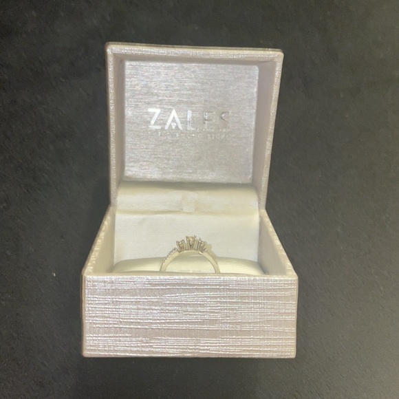 Diamond Accent Three Stone Promise Ring in Sterling Silver - Picture 3 of 4